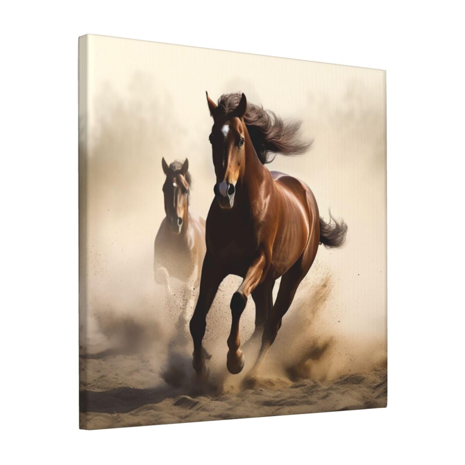 FodPand Animals Horse Running Canvas Wall Art for Living Room Wall Decor 12"x12" Modern Artwork Painting Pictures Hanging Canvas Prints Aesthetic Wall Art for Bedroom Bathroom Office Wallart Decor