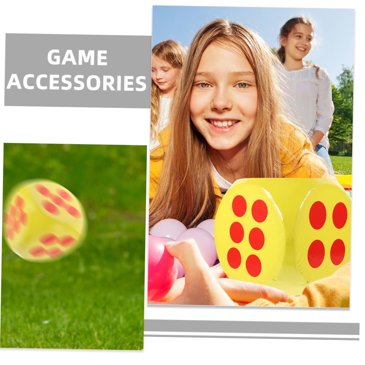 VICASKY Dado di Schiuma Gigante Giallo a 6 Facce Porta Gioco Giocattolo Educativo Portatile per Bambini e Adulti Adatto per Insegnamento in Classe e Feste