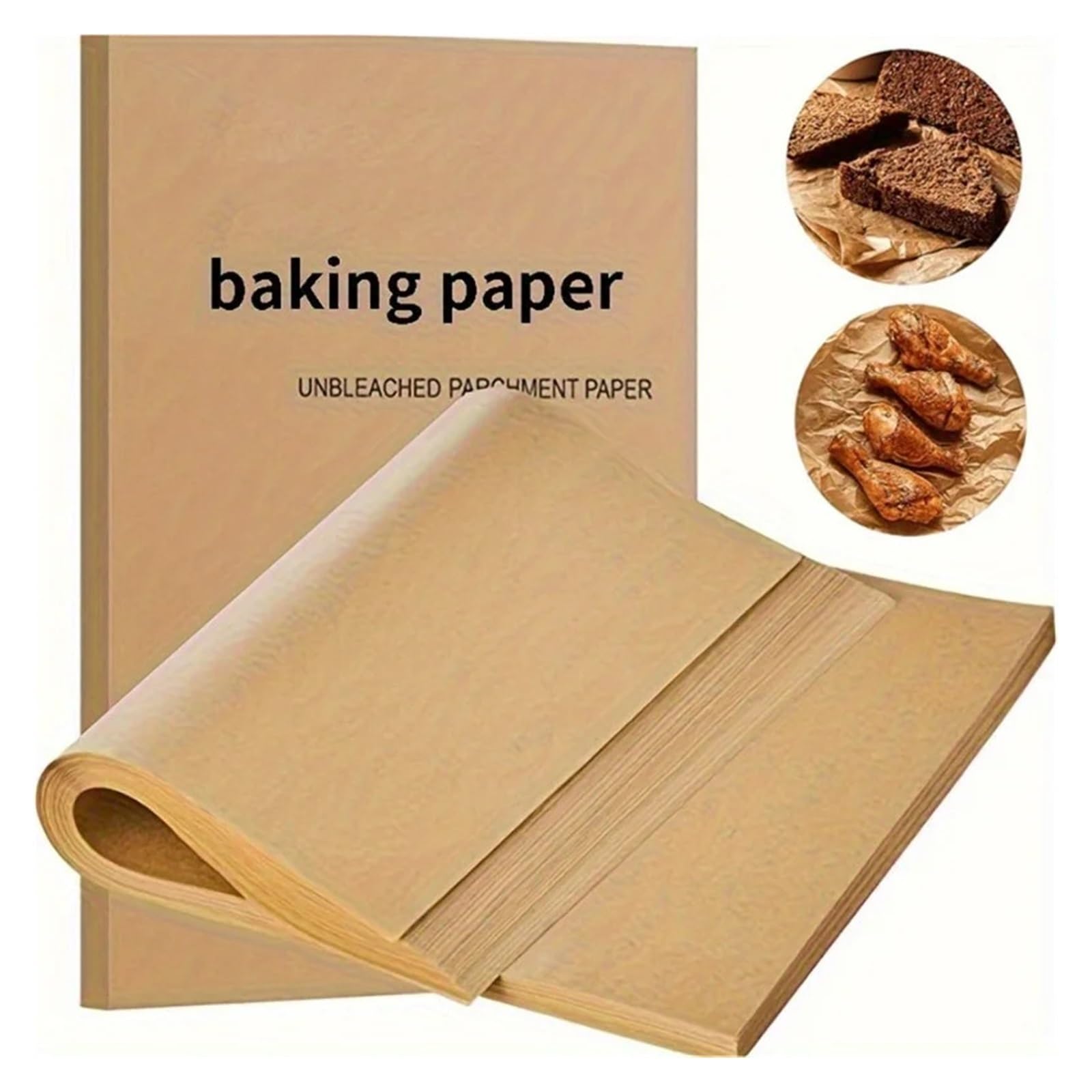 Papel for hornear, hoja de pergamino antiadherente 100 piezas for freidora aire for horno, envoltura alimentos for asar(100pcs 40x30)