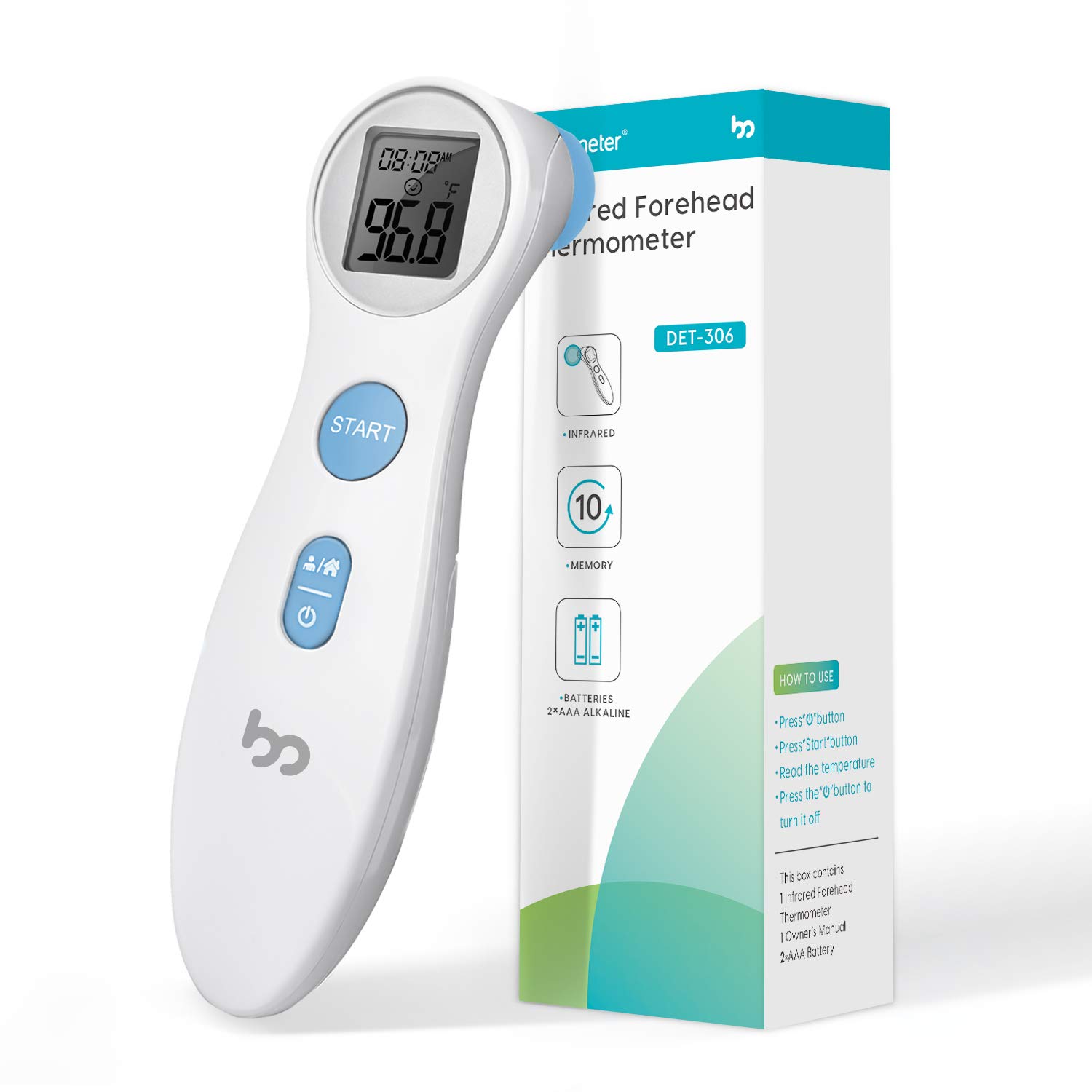 Non - Touch Forehead Thermometer for Fever, Medical Infrared Thermometer for Baby, Kids, and Adult, Fast Reading, Instant Accurate Reading Thermometer with LCD for Whole Family[2020 New Model]