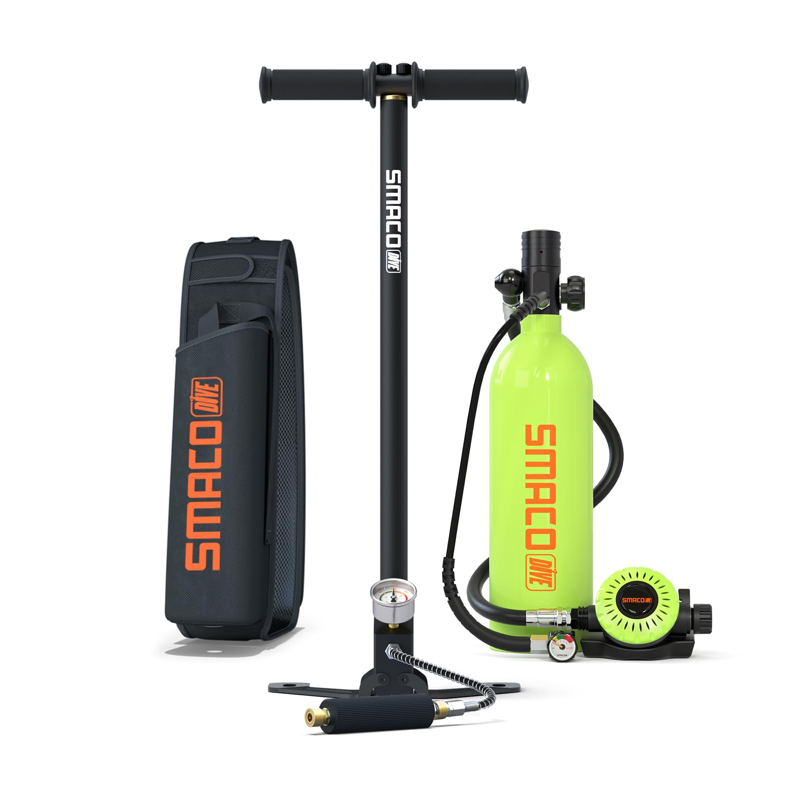 SMACO Mini Bombola Sub 1L Piccola Bombola Subacquea per Immersioni Portatile Bombole Aria Sub Mini Scuba Tank per Soccorso di Emergenza Pulizia Imbarcazioni Fonte d'Aria di Riserva S400 PRO