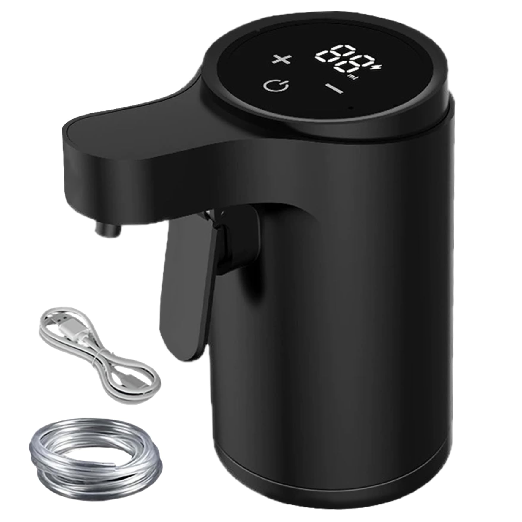 Ameble Wine Dispenser Electric Automatic Decanter, Digital Display 4 Level Adjustable Liquor Dispenser for Wine Lovers Black