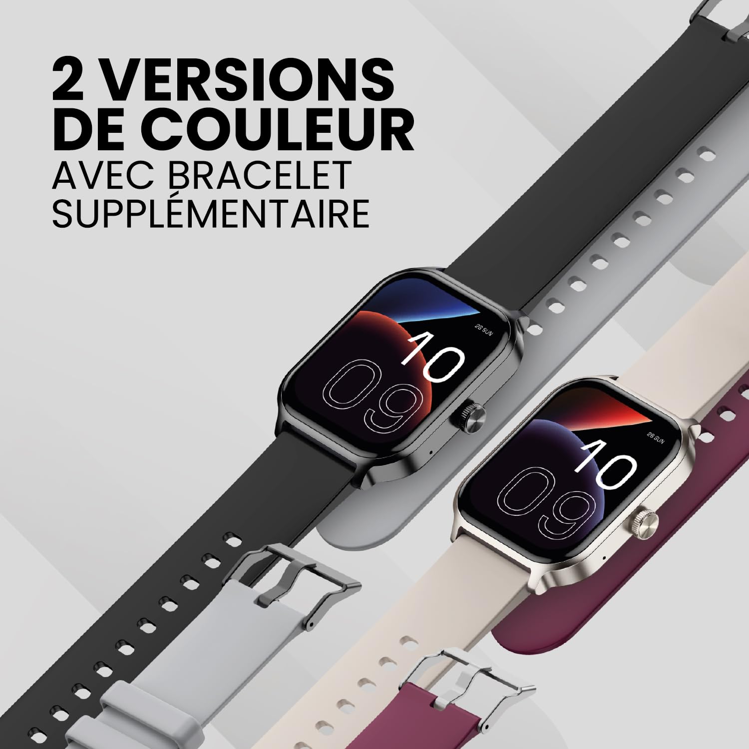 SPC SMARTEE Duo 3 - Montre connectée AMOLED 1,93", Beige | 2 bracelets, appels connectivité Bluetooth, autonomie 7 jours, 100 sports, IP68 et suivi via l'application SPC SMART YOU