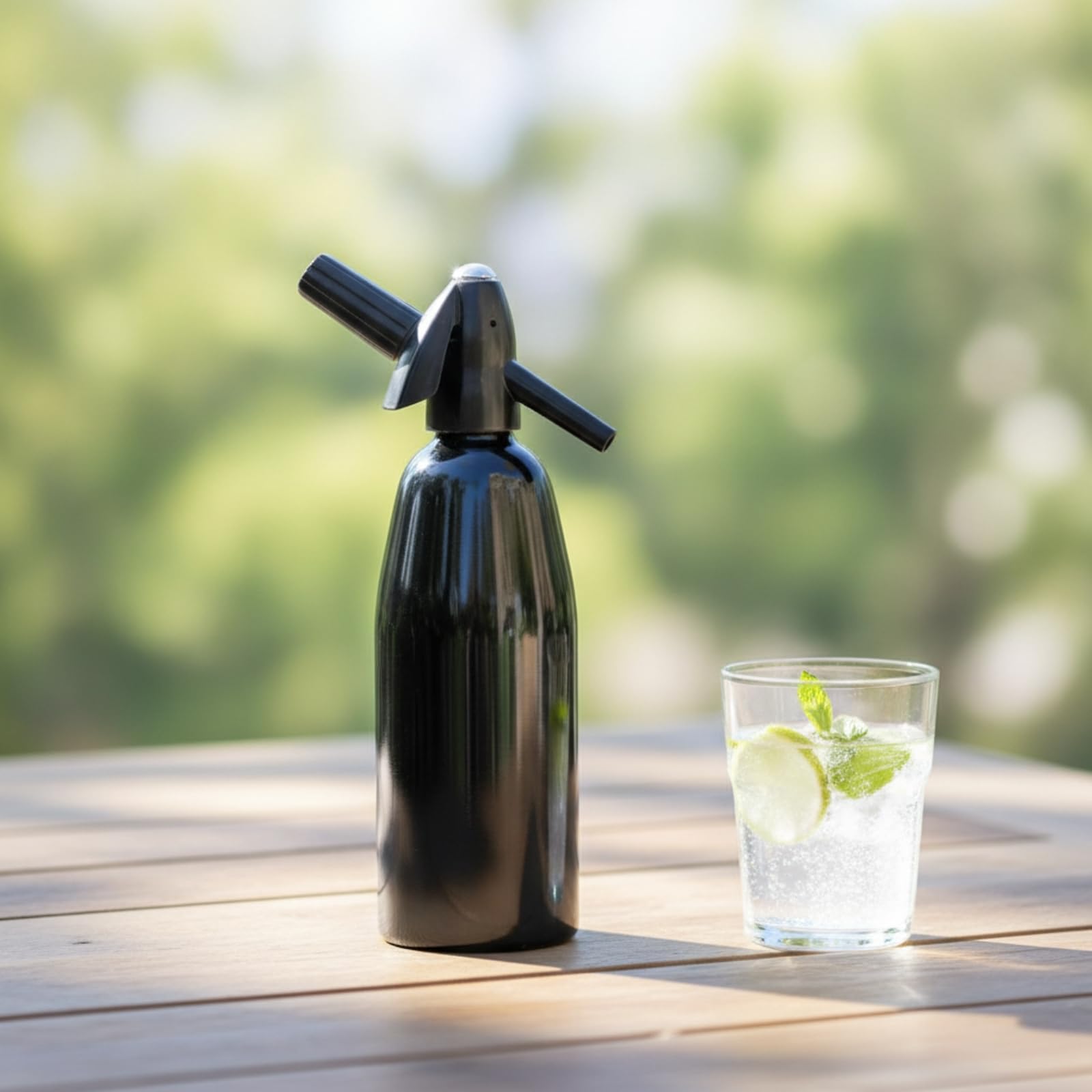 Sifón Carbonatador Bolla Aluminio | Diseño Cilíndrico Compacto, Sifón gaseosa 1000 Ml, para Entrenimiento Informal, Rojo