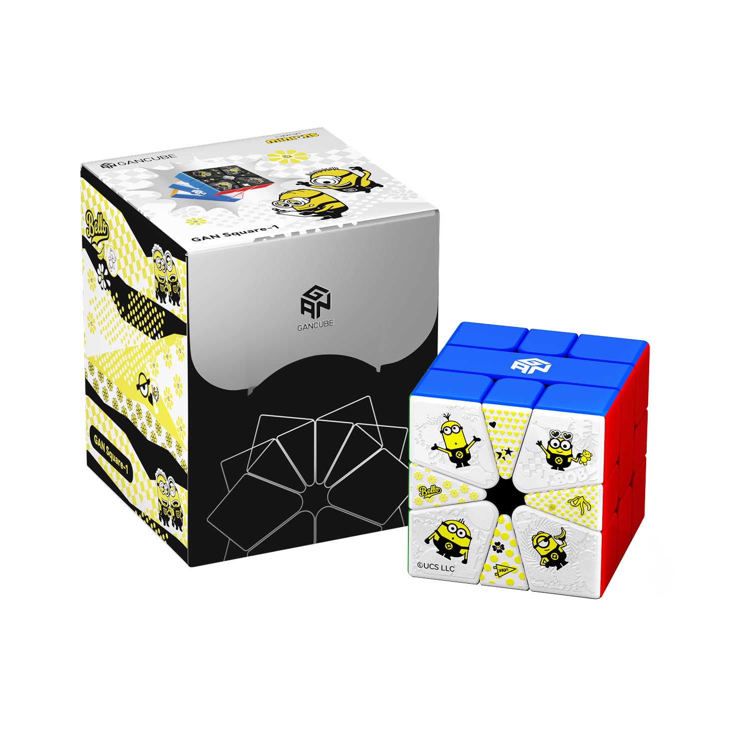 GAN Square 1 Maglev Speed Cube Magnétique 36 Aimants(SQ1 Édition Minions)