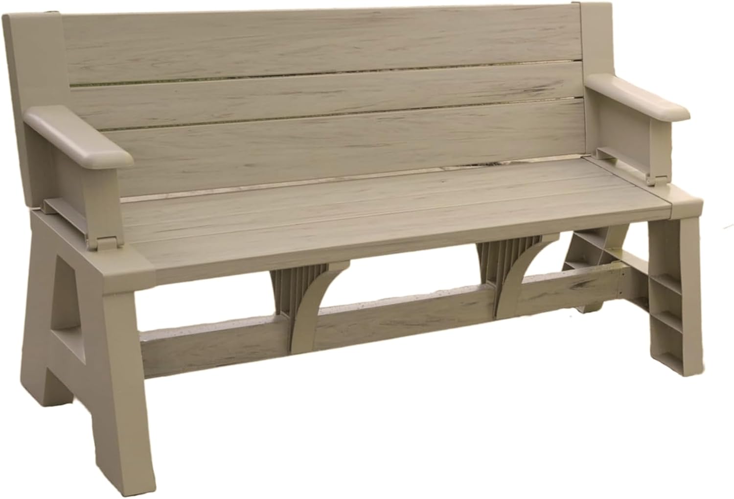 Convert-a-Bench Gen 1 2-in-1 Outdoor Convertible Bench to Picnic Table | Space-Saving, Weather-Resistant Patio Furniture for Yard, Deck, Garden | Easy Assembly & Durable - 1 Bench/Order, Driftwood