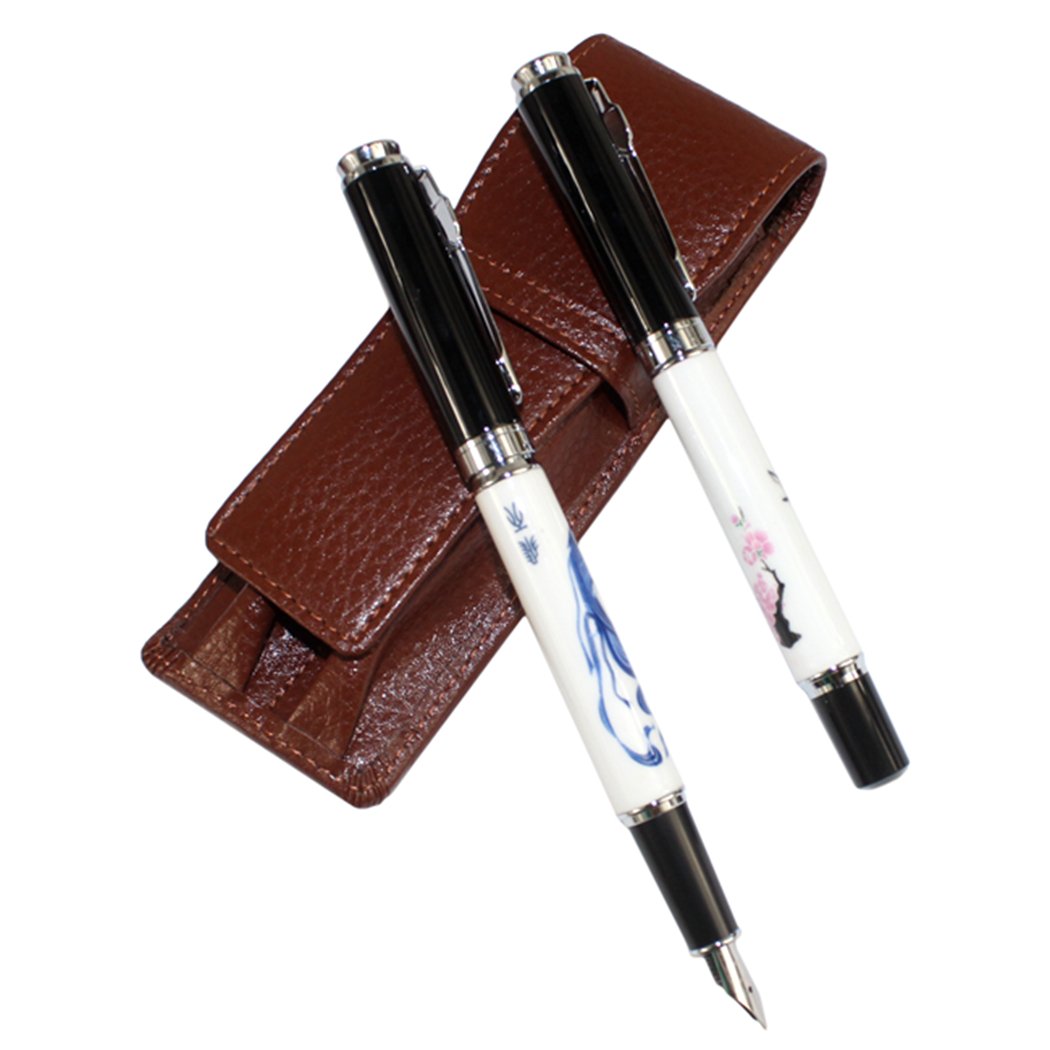 Amazon | 2つの異なる色/パターン万年筆8802交換可能な革ペンケース