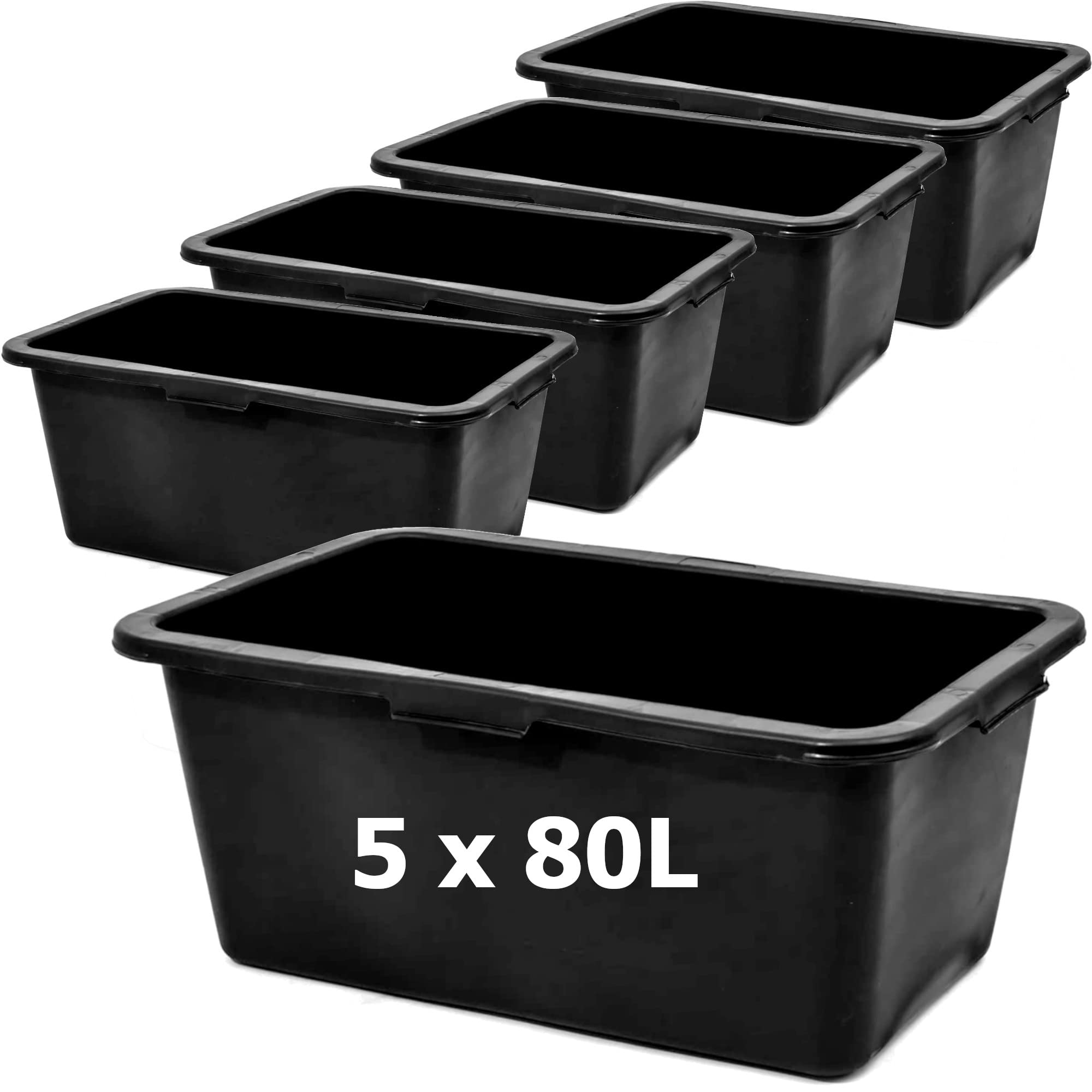 Mortar Box - Bandeja para mortero (5 unidades, plástico, 80 L, 78 cm), color marrón