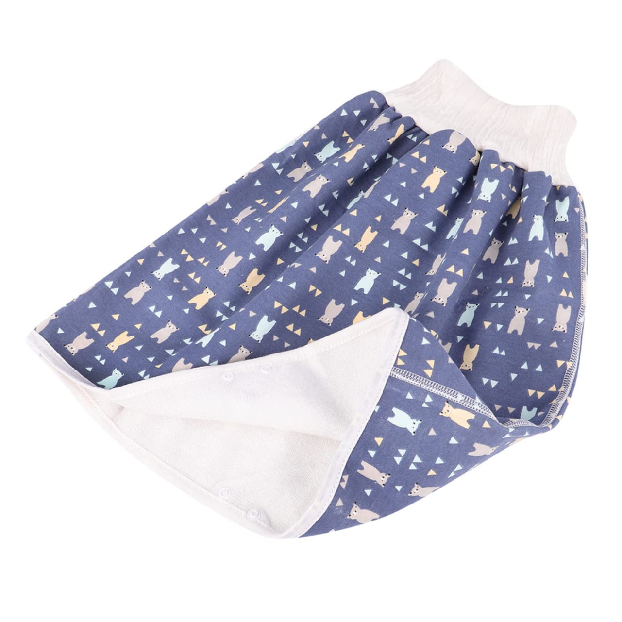 SUPVOX Toddler Training Skirt Leakproof Nappy Pants for Baby Potty Training Cotton Diaper Skirt High Waist Comfortable Elastic and Easy Cleaning Blue