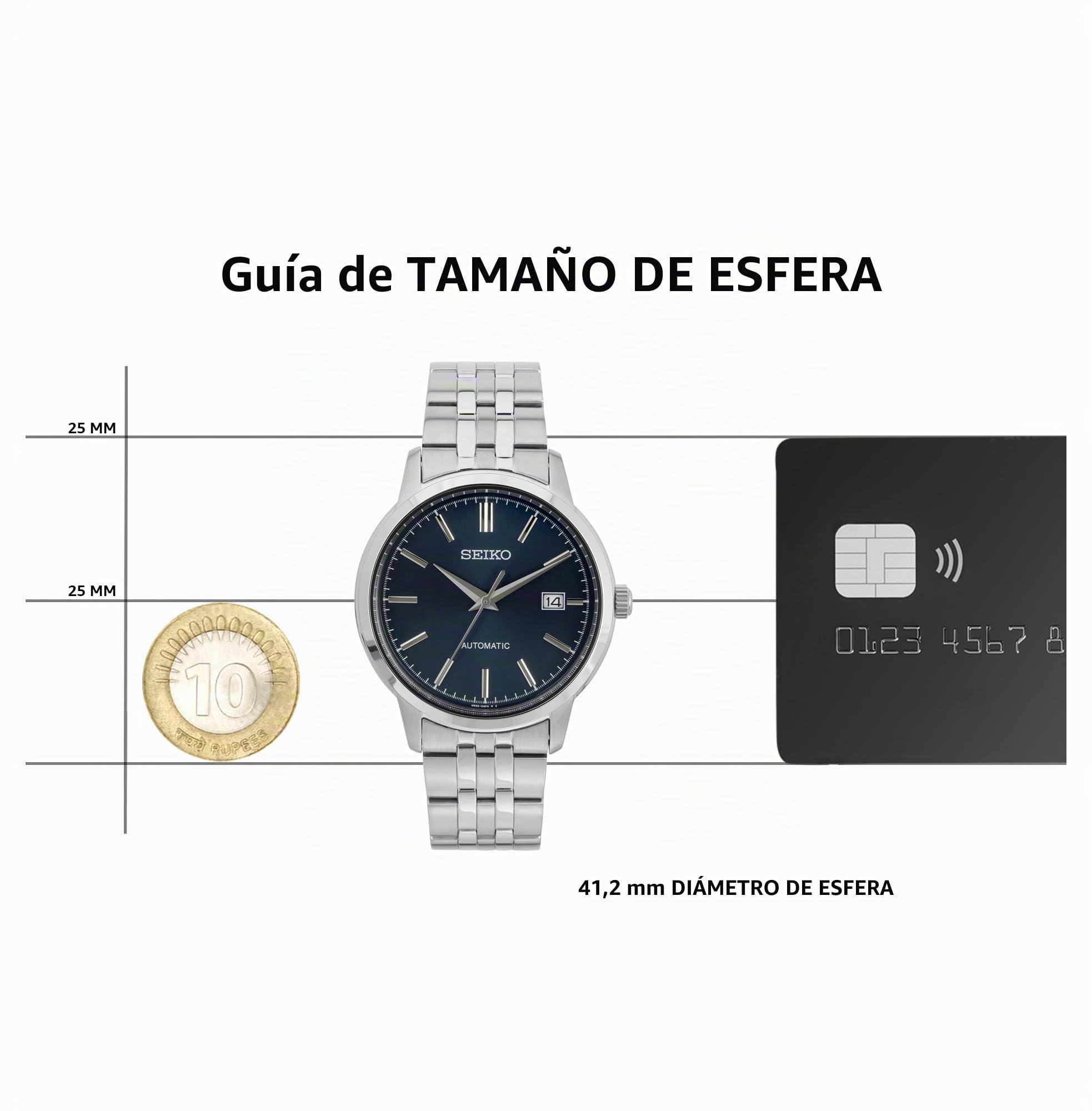 Seiko Reloj Analógico para Hombres de Automático con Correa en Acero Inoxidable