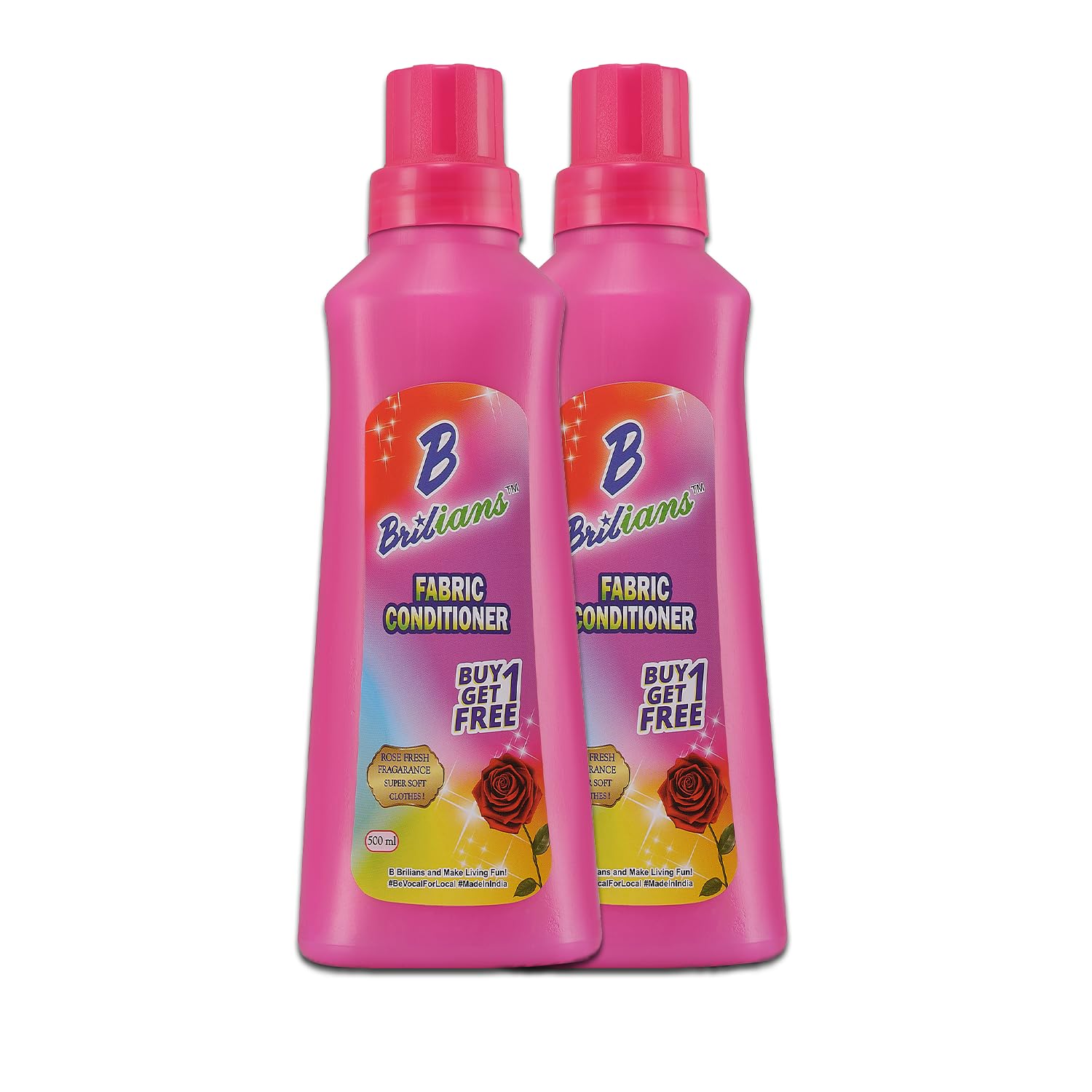 B Brilians Fabric Conditioner, 500 ML (Pack of 2) | Rose Fresh Fragrance | After-Wash Fabric Softner | Quick Dry | Buy 1 Get 1 Free (B0D4QY9H3Y) Amazon Price History, Amazon Price Tracker