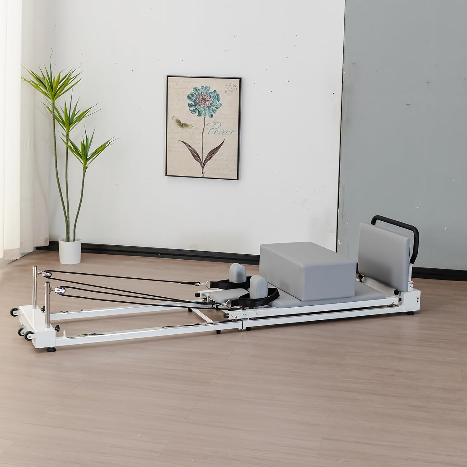 Máquina reformadora de pilates plegable para fuerza central, equilibrio y moldear el cuerpo, diseño compacto para uso doméstico y estudio