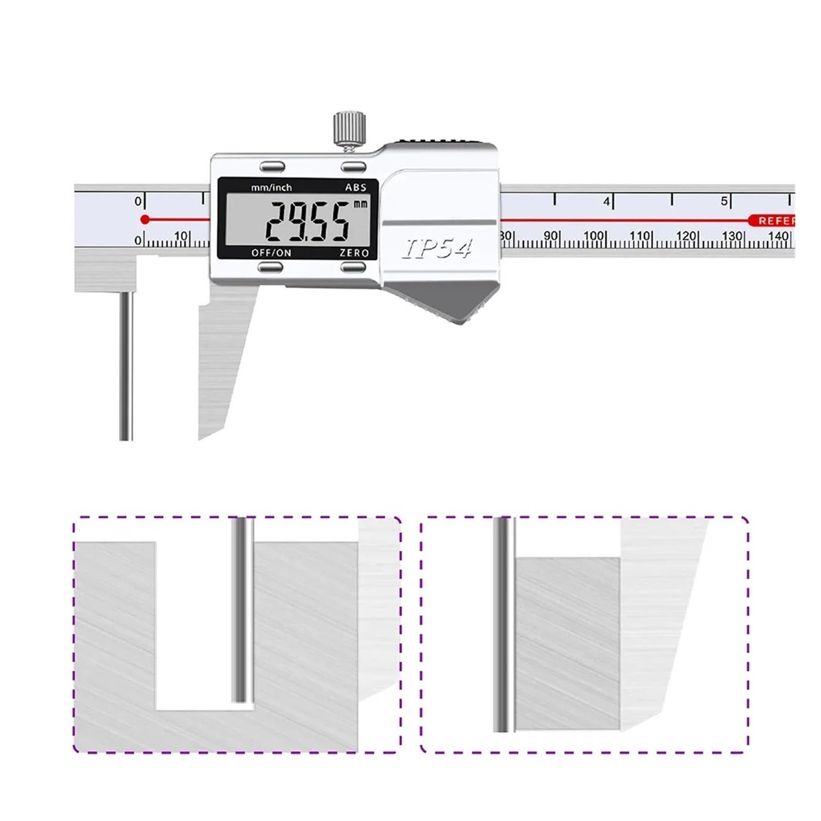 Grubość ścianki rurki cyfrowy wyświetlacz suwmiarka grubość rury 150 mm 200 mm 300 mm suwmiarka elektroniczna (0-200 mm 3 mm)