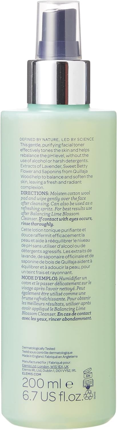Elemis Balancing Lavender Toner, Tonico Purificante Per Il Viso, Senza Alcool, Purifica, Lenisce E Riequilibra, Tonico Del Ph, Idrata, Favorisce L'assorbimento Della Crema Idratante, 200ml