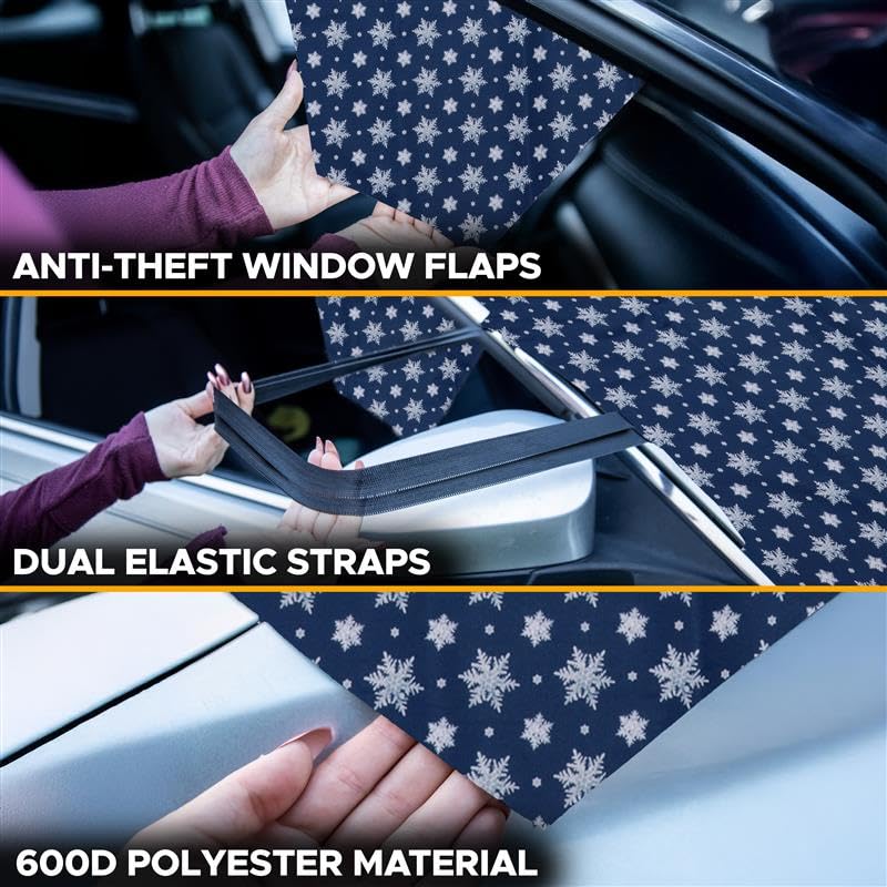 Image of EcoNour Car Windshield Cover for Ice and Snow | Windshield Cover |600D Polyester Car Cover for Snow|Water, Heat & Sag-Proof Car Windshield Snow Cover|Winter Windshield Covers|Medium 69 inchx42 inch
