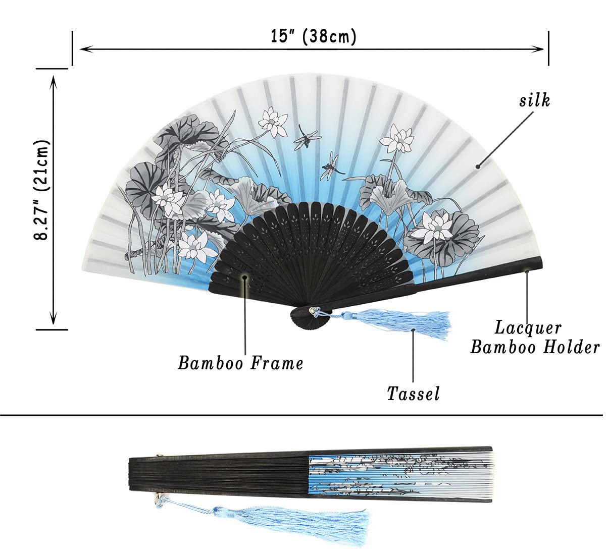Fan Handheld Foldable Vintage Bamboo Silk Folding Hand Fan - Gold Decorative Fan For Church, Wedding & Festivals Music Festival Accessory Fan Handheld Foldable Vintage Bamboo Silk Folding Hand Fan - Gold Decorative Fan For Church, Wedding & Festivals Music Festival Accessory