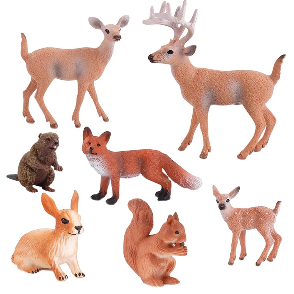 CTRLZS 7Pcs Simulated Animal Ornaments Animals Creatures Figurines Miniature Toys Cake Toppers Home Decor Accessories