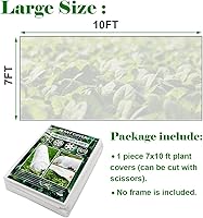 Vista 7 de Cubiertas para plantas, protección contra la congelación, cubierta antiescarcha, 7 x 10 pies, reutilizable, rectangular, protección contra heladas