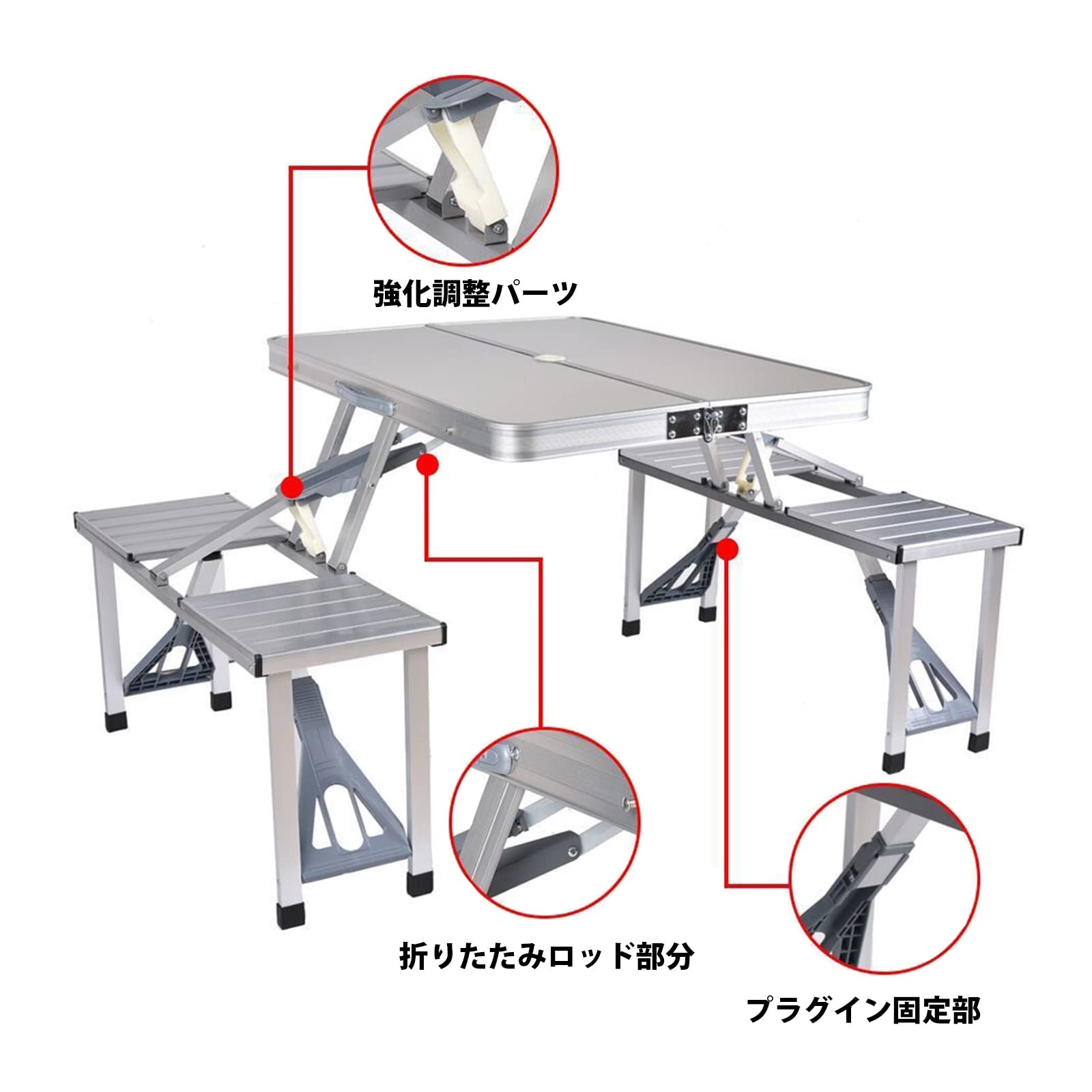 Amazon.co.jp: アウトドアテーブルチェアセット 一体式 アウトドア