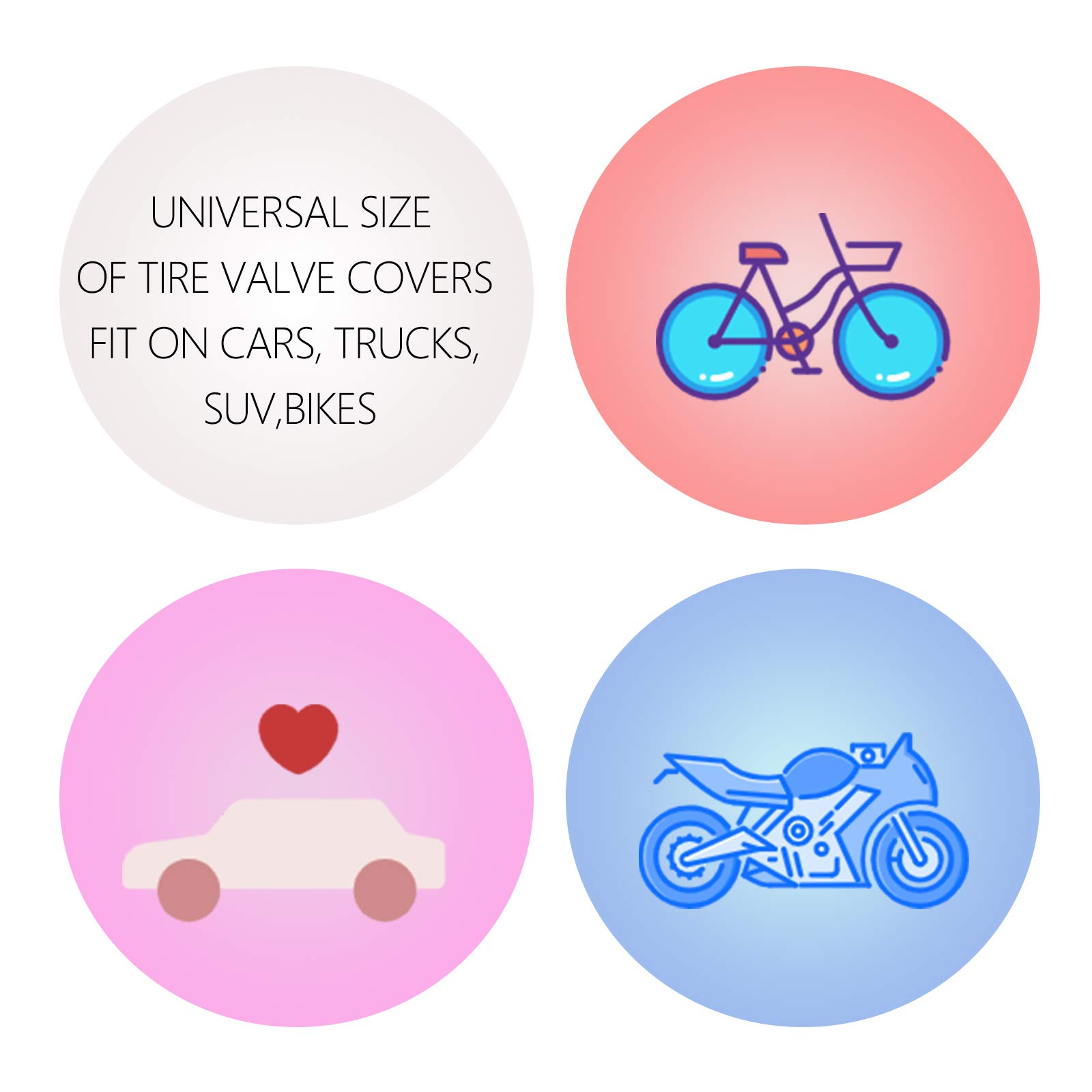 Sikawai Bling Valve Stem Caps Black Sparkling Handmade Crystal Rhinestone Universal Car Tire Valve Caps Chrome Attractive Dustproof — view 6