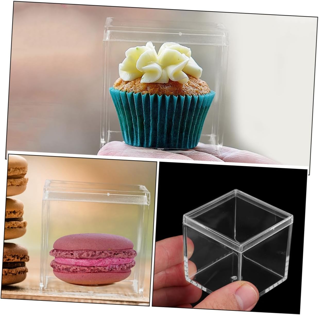 Unomor 20pcs Clear Square Storage Box Versatile Candy and Craft Container for Sweets Jewelry and Items for Parties and Events