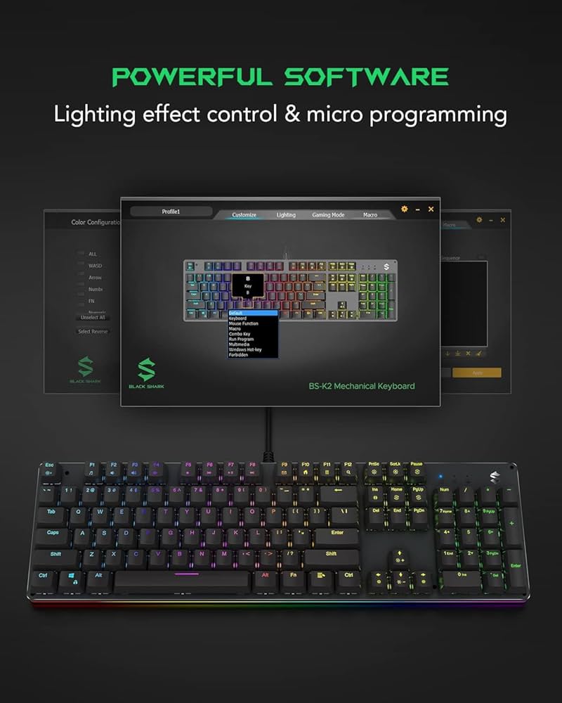 Amazon.com: Black Shark RGB Mechanical Gaming Keyboard LED