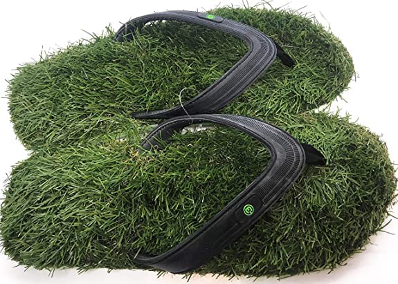 Grass Sandals - Premium Quality Synthetic Grass Flip Flop Sandals with Memory foam strap - Man Size 7.5-9 (Sandal Length 10.5 inch)2