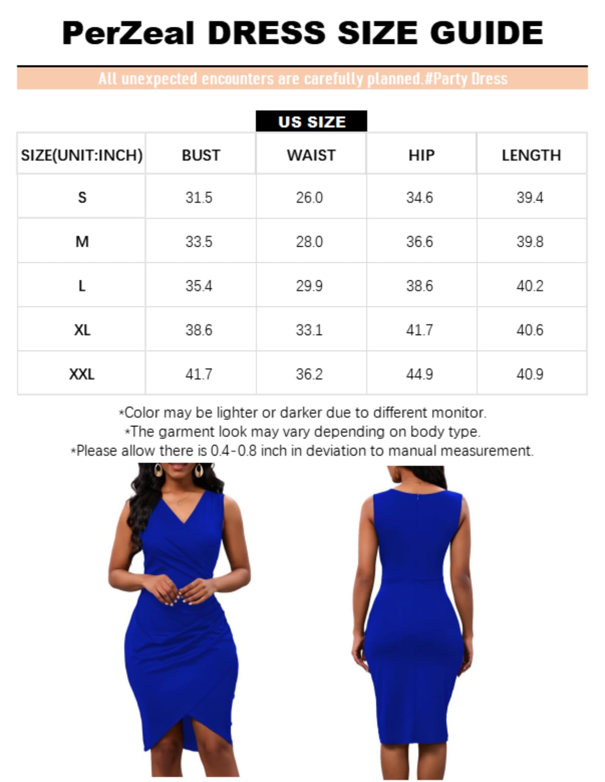 PerZeal Vestido entallado sexy sin mangas con cuello en V para mujer, cóctel, noche, fiesta, boda, invitada, trabajo, vestido midi fruncido