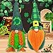 2 figuras de elfos verdes hechas a mano, juguete de peluche para decoración del día de San Patricio y Pascua.