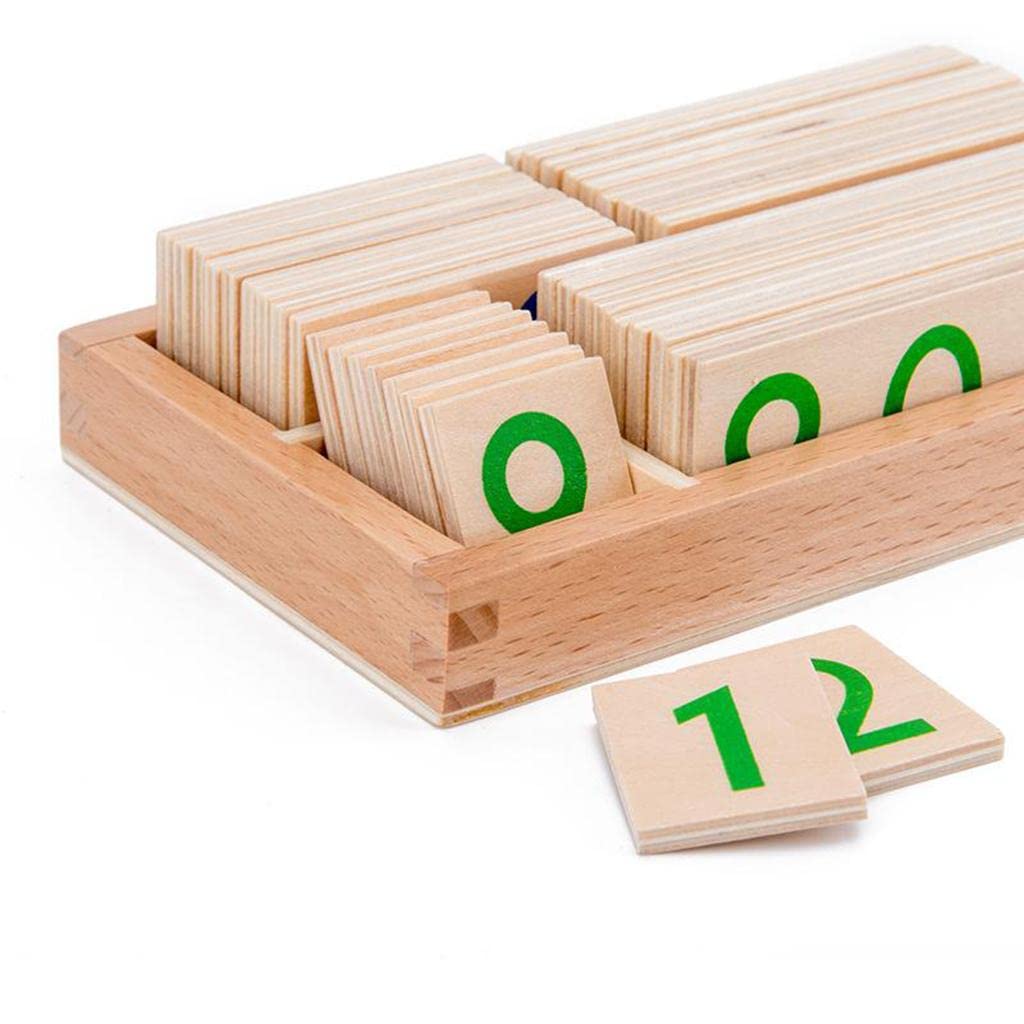 SM SunniMix Math Comptage Montessori Mathématiques 1-9000 en Bois calculerer Mathématiques Préscolaire Éducatifs Nombre Cartes pour Enfants 6