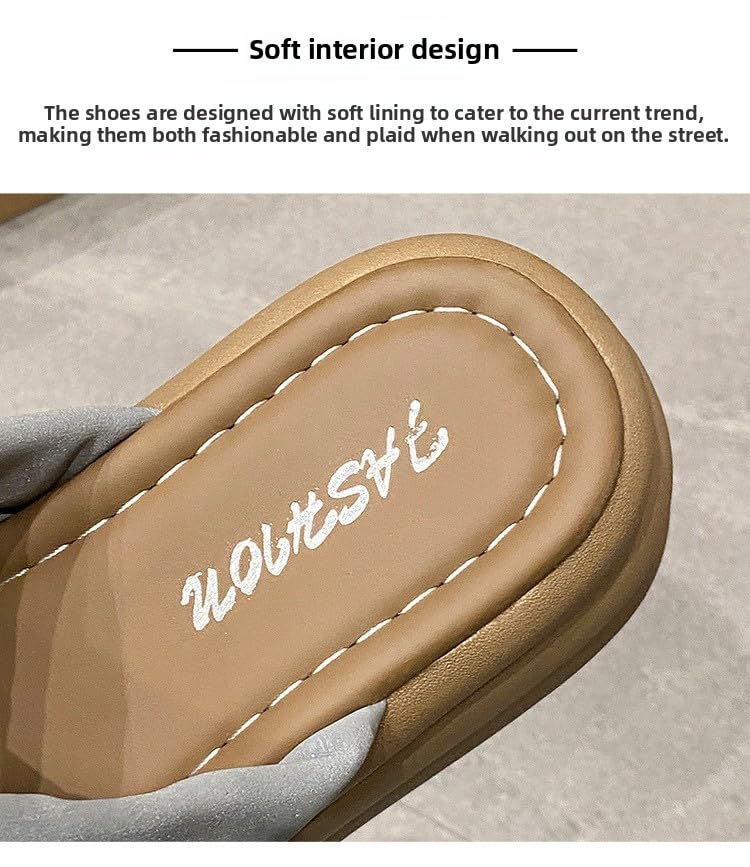 Muffin thick-bottomed fairy wind-cool slippers women's 2025 new summer wear fashion beach one-word slippers wholesale4