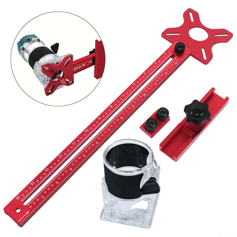 HpLive Compas de fraisage 4 en 1 en alliage d'aluminium - Routeur - Support de rainure de fraisage - Plaque d'insertion pour bancs de travail du bois - Dispositifs de fraisage (B)