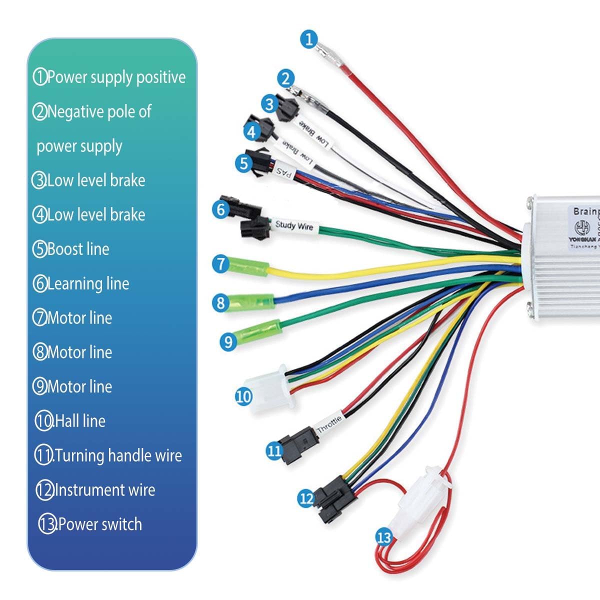 Controlador De Motor Sin Escobillas, 36V-48V 350W Panel De Pantalla LCD A Prueba De Agua Kit De Controlador De Scooter De Bicicleta Eléctrica para Bicicleta Eléctrica Scooter Velocidad Parte