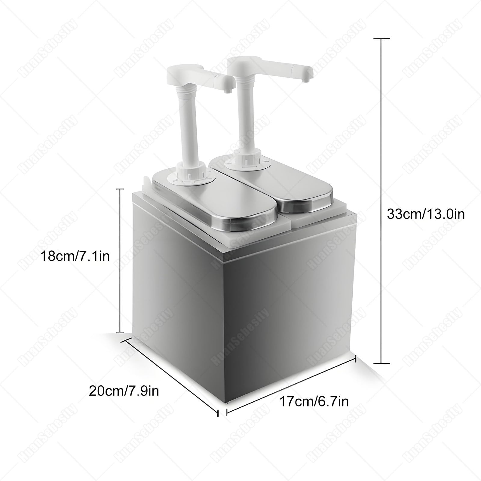 Confezione da 5 distributori per condimenti da 2 l, dispenser per salse con base, pompa da spremere per uso alimentare per condimenti per marmellate di insalate, dispenser commerciali staccabili