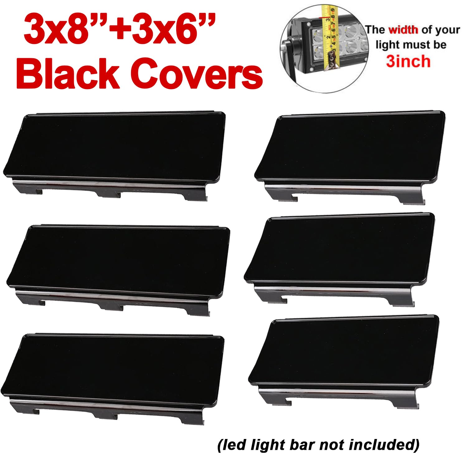 Copertura protettiva per barra luminosa a LED da 106,7 cm, in policarbonato nero, per guida dritta e curva, per luci fuoristrada, impermeabile, antipolvere, antigraffio, antiurto, per ATV, SUV, camion