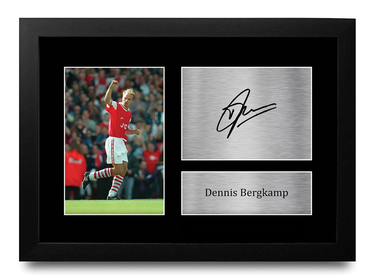 HWC Trading FR A4 Dennis Bergkamp Gifts Printed Signed Autograph Picture for Football Fans and Supporters - A4 Framed