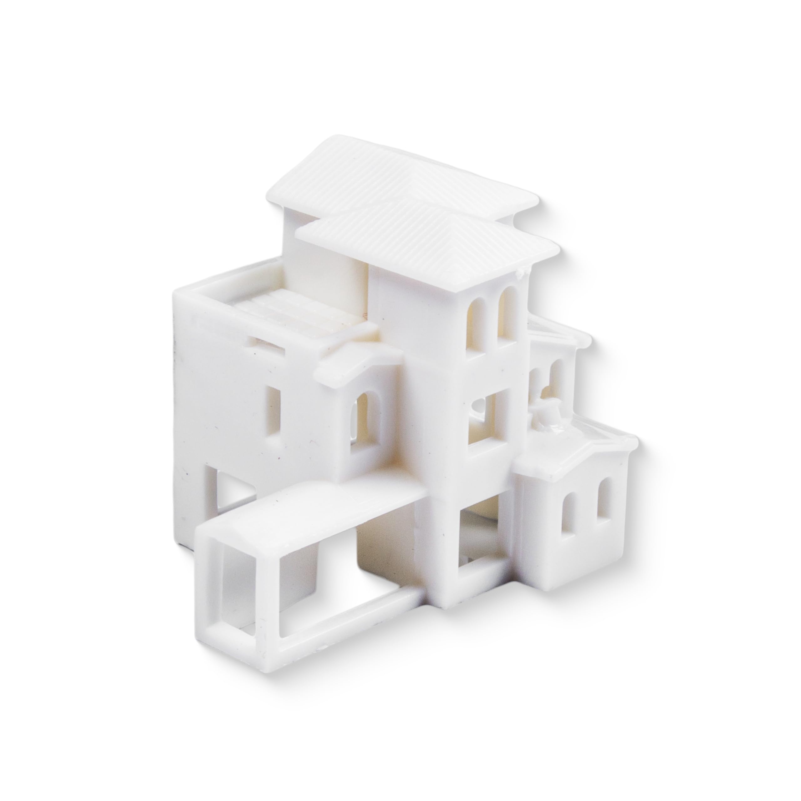 Itsy Bitsy Miniature Villa 3 Floors White L30 X W23 XH25mm1pc| for Home, Office Desk, Living Room, Figurines, Model, Showpiece, Perfect Decor Items