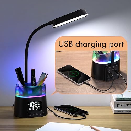 Miniatura 4 de WILIT Lámpara LED de escritorio para niños, lámpara de estudio regulable para accesorios de escritorio de oficina en casa, con soporte para