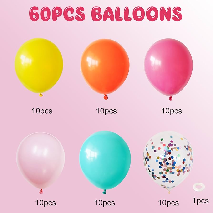 Amazon | バルーン 風船 60個 マルチカラー 10インチ ゴム風船