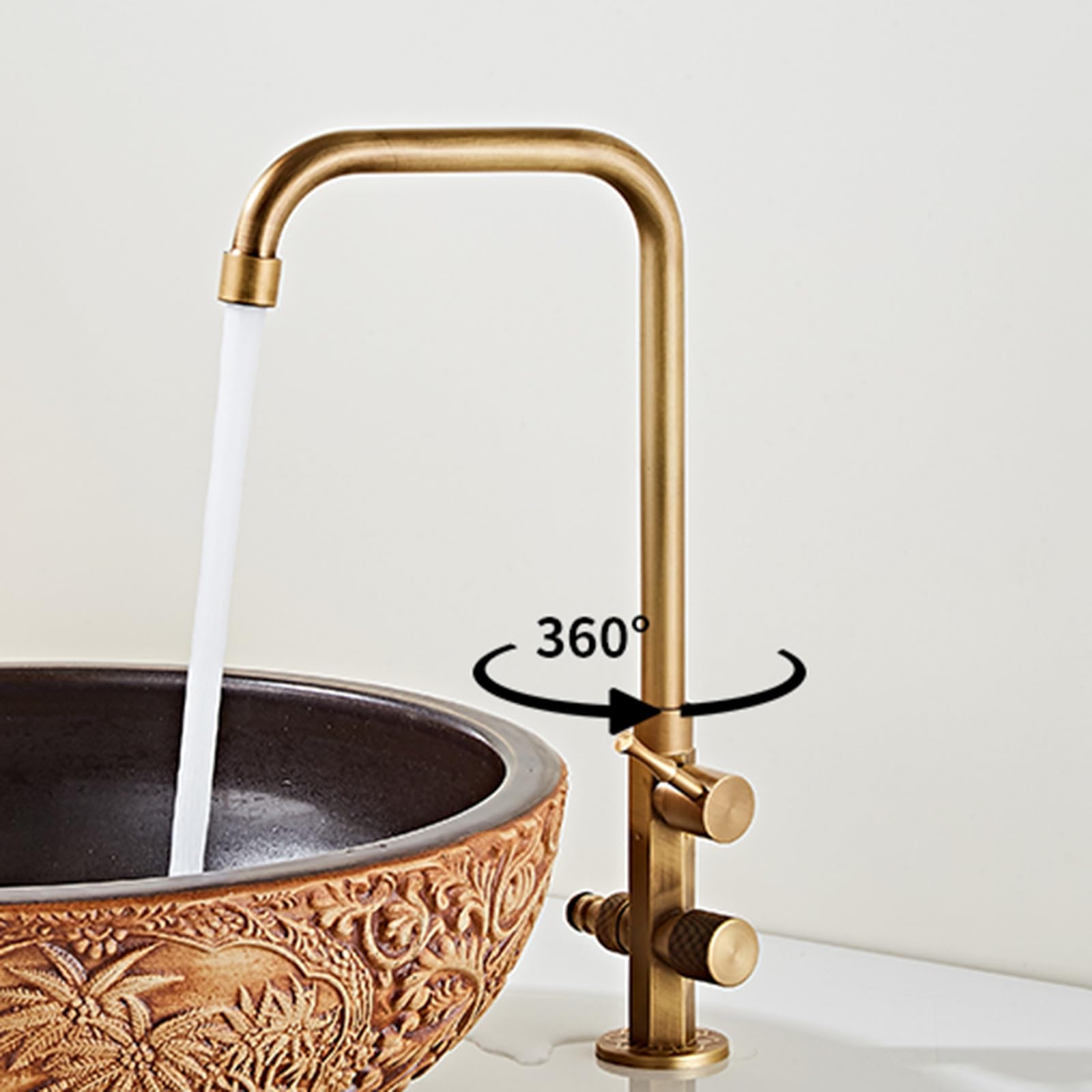 Rubinetto Lavandino Bagno Antico Rubinetto per Lavatrice Doppia Uscita Foro Singolo Doppia Maniglia