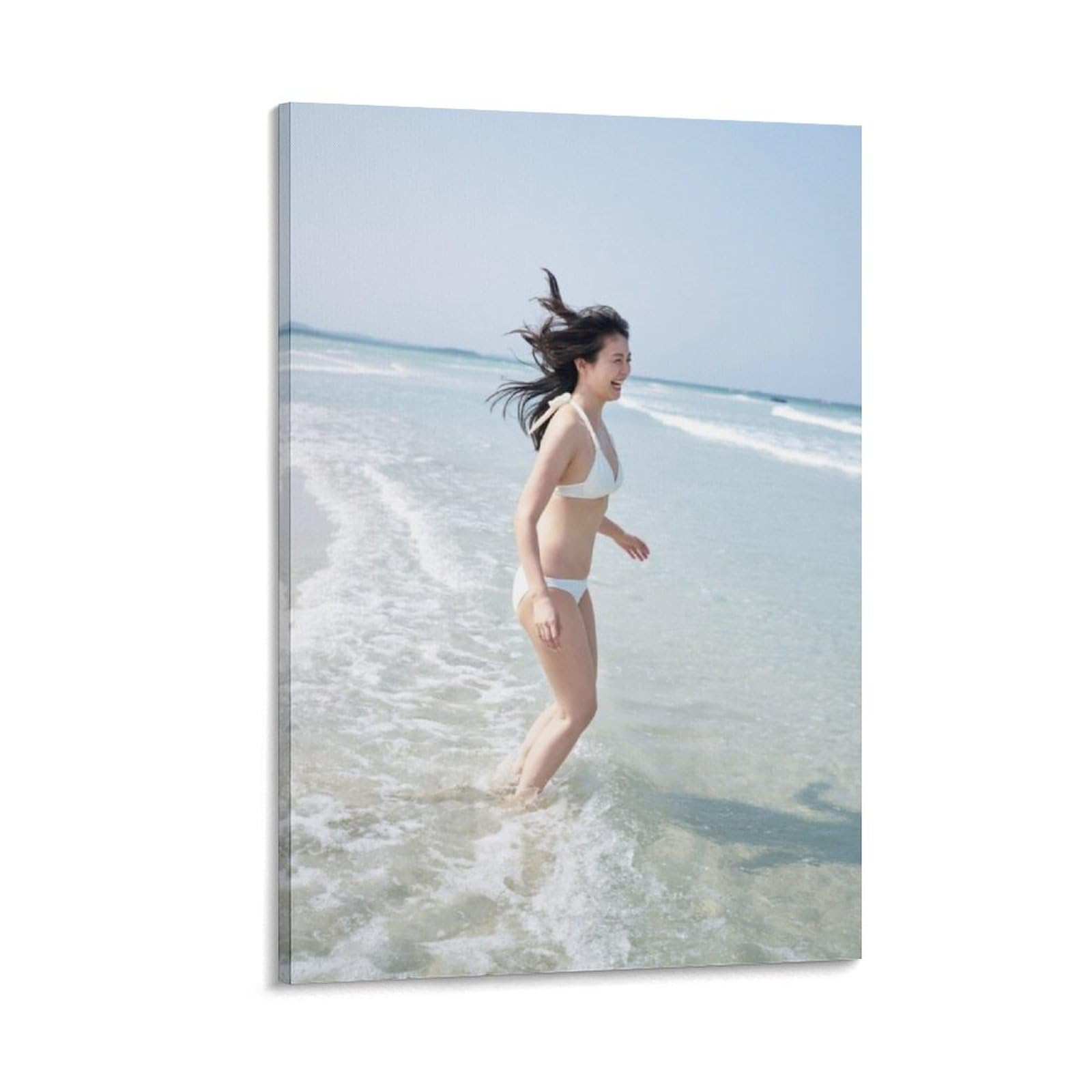 油絵　[月下の水着]   アート　インテリア　美術品 Amazon.co.jp: 本仮屋 ユイカ水着セクシー写真絵画ポスター キャンバス