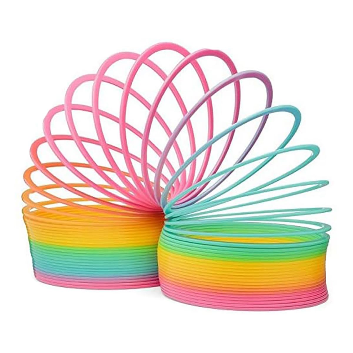 Jumbo Plastic Spring Coil Toy,Giant Rainbow Coil Magic Spring Toy Great Gift for Boys and Girls Size(4in x 4in)