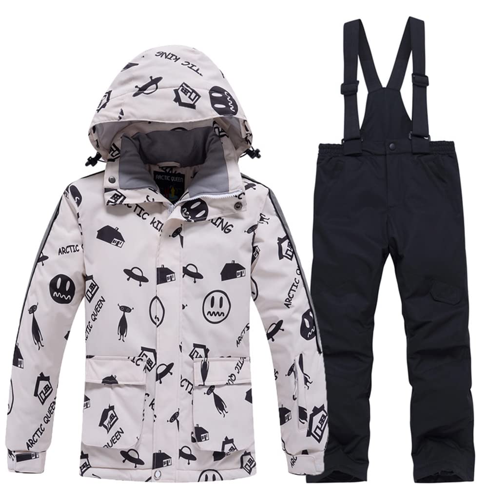 Girls/Boys Snowsuits Hooded Insulated Windproof Winer Coats Ski Jacket Snow Pants Set