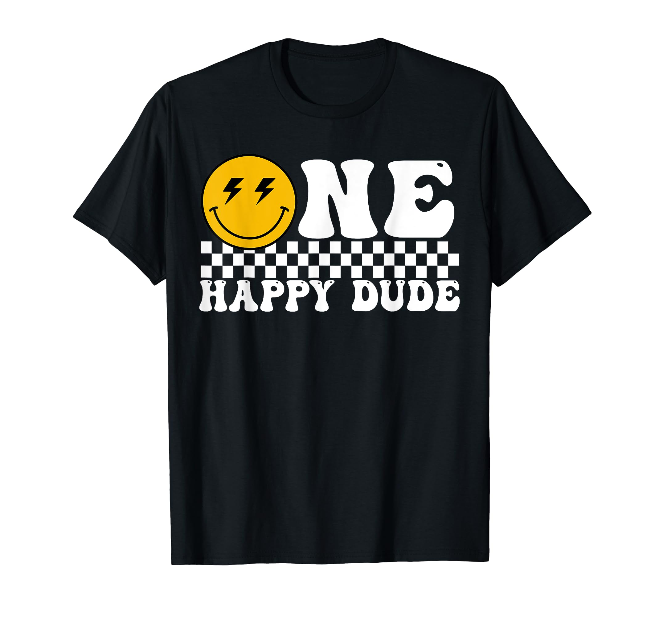 One Happy Dude 1st Birthday party apparelOne Happy Dude Groovy 1st Birthday Party Family Matching T-ShirtOEKO-TEX STANDARD 100