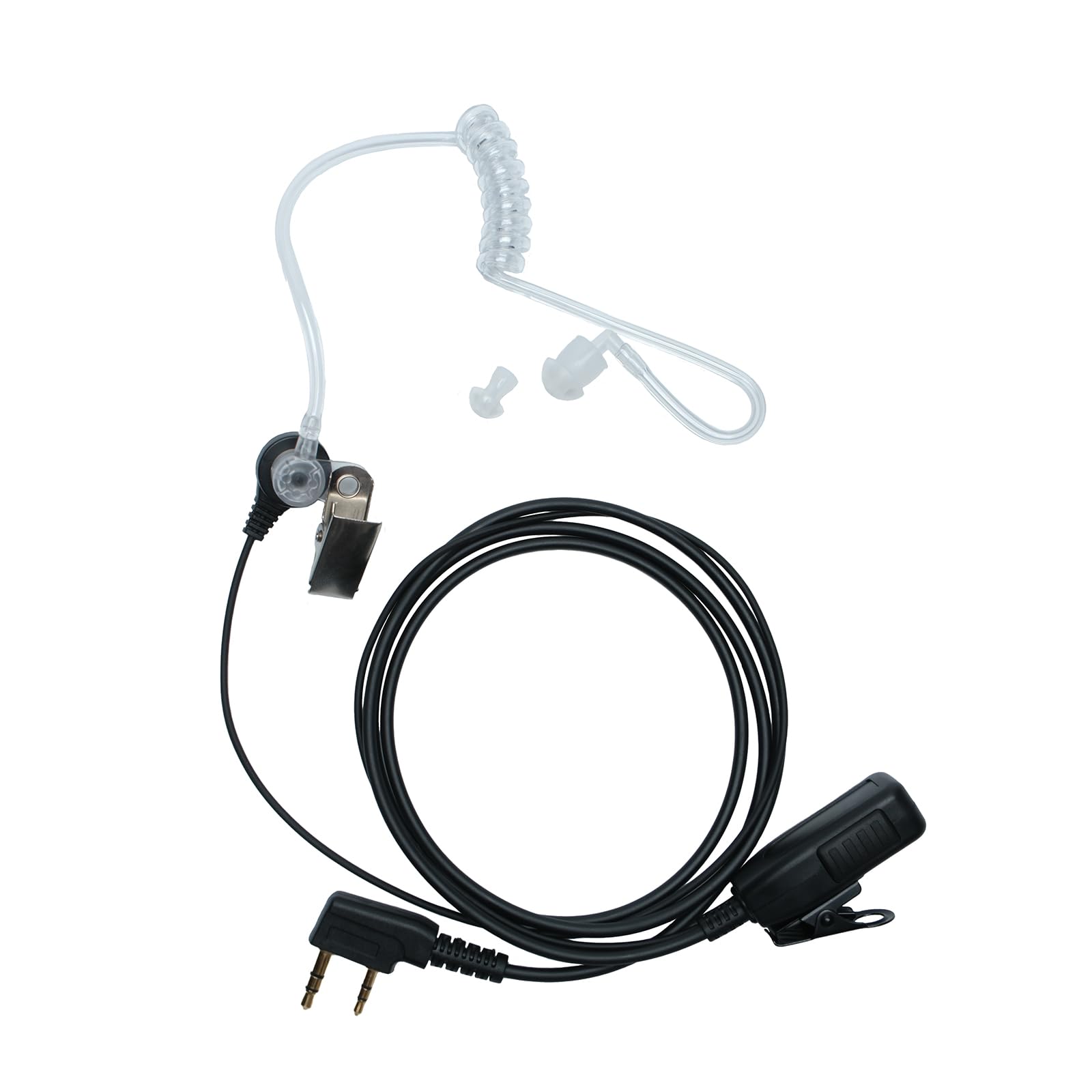 Sarcia Zestaw słuchawkowy z mikrofonem PTT kompatybilny z Kenwood NX-1200 NX-1300 TK-2107 Baofeng UV-5R UV-82 BF-F8HP K1 RT21 RT22 RT68 H-777S Pxton Walkie Talkie 2-drożne radio z rurką akustyczną, 2