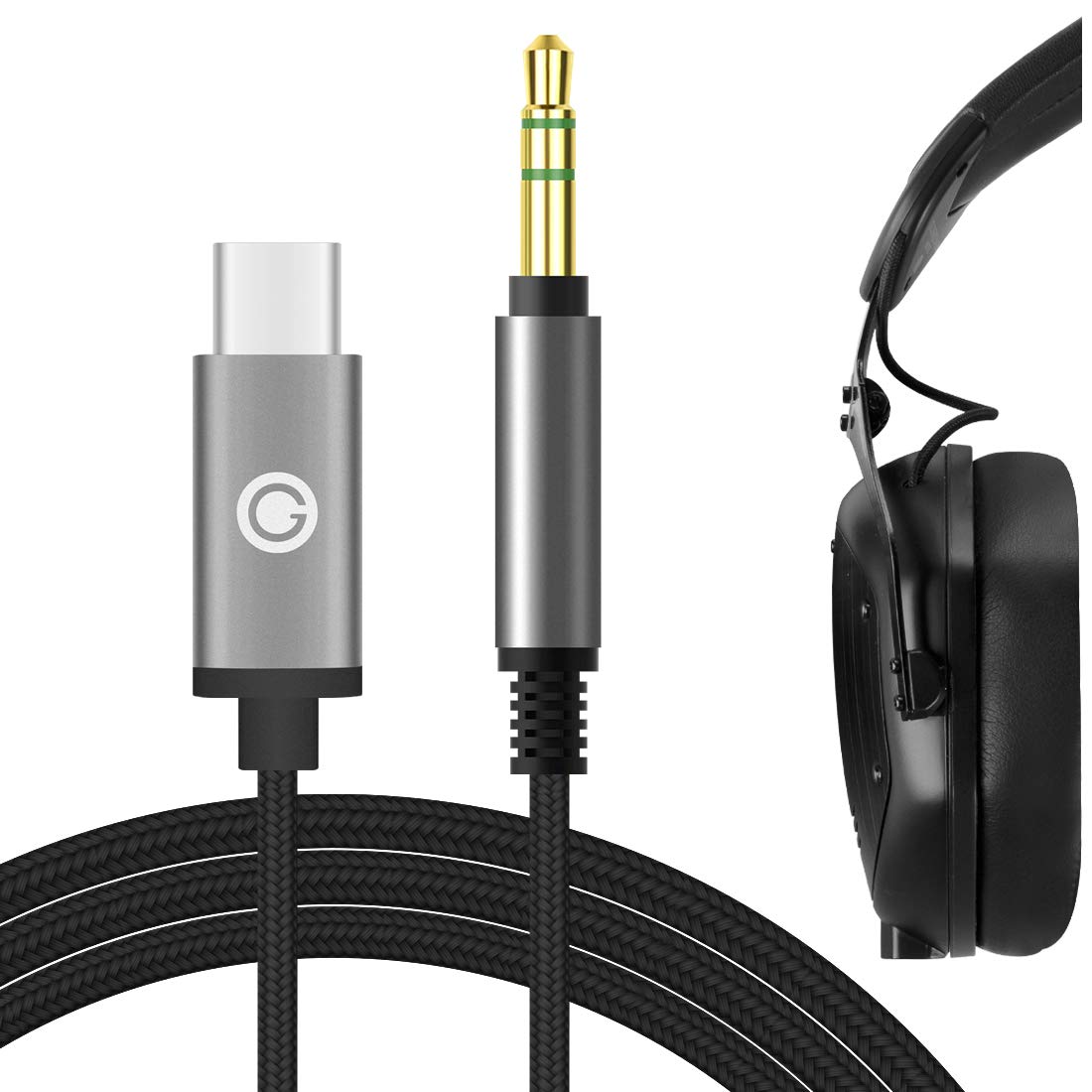 Geekria USB-C Digital to Audio Cable Compatible with JBL Tune 780NC Tour ONE M3, Master & Dynamic MW65 MW50+ MH40 MG20, V-MODA Crossfade LP2/M-100/M-80, Type-C Audio Cord (4 ft/1.2 m)