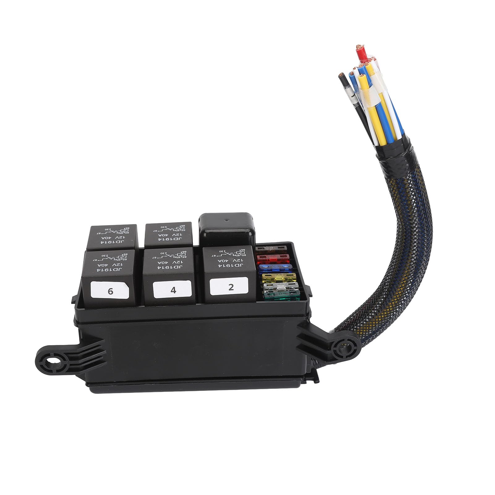Relè 12V Kit con 6 Pezzi Fusibili Auto Barca Scatola Impermeabile per Circuito Stabile Sicurezza Morsetti Regolabile Installazione Inclinata Veicoli