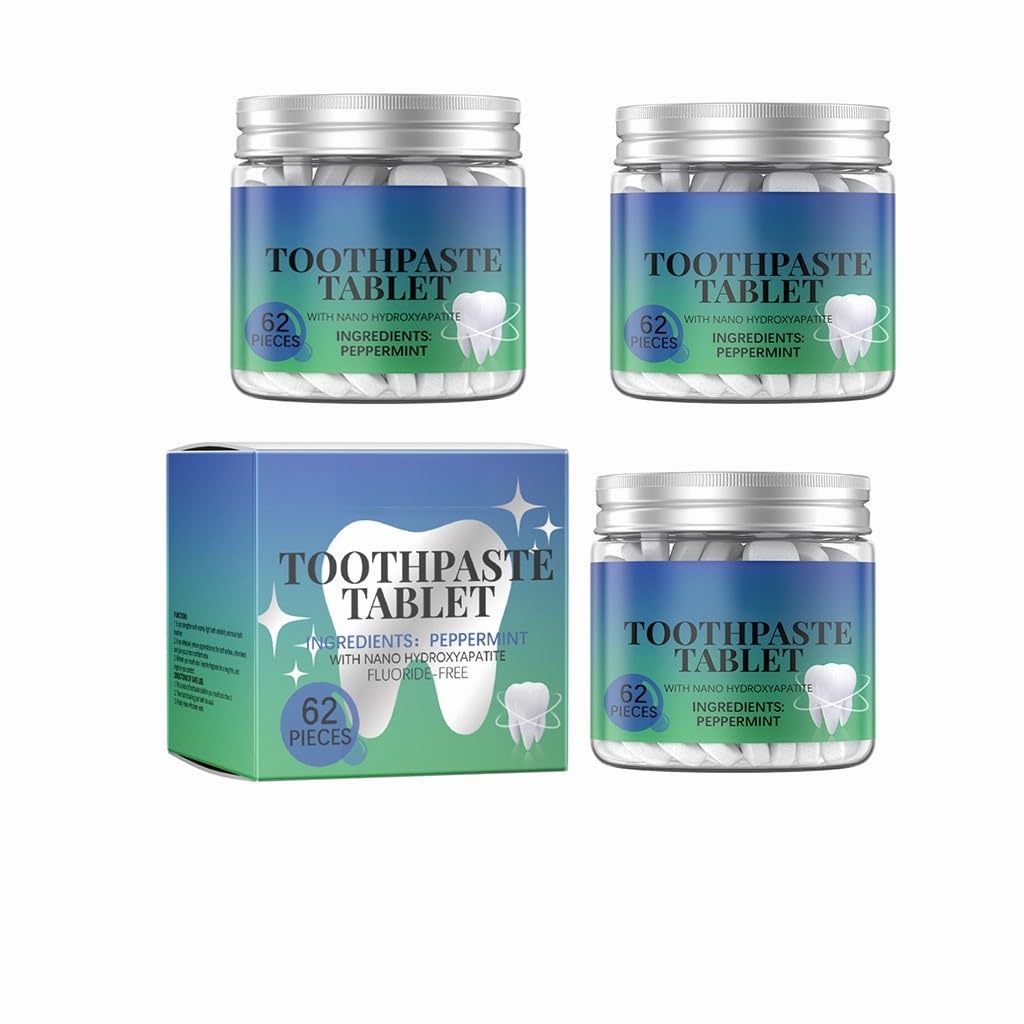Compresse di dentifricio sbiancante alla menta: rimuovono le macchie, rinforzano lo smalto e alito fresco(3pcs)