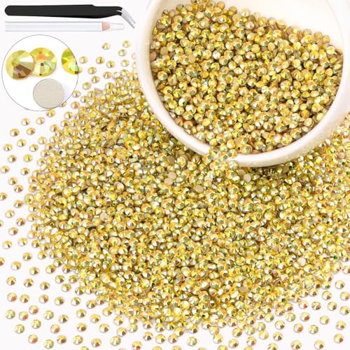 Image of 5000PCS SS10 /2.8mm Glass Rhinestones for Bedazzling (Metal Sunlight) | Flatback Crystal Rhinestones for Crafting DIY Nail Art Makeup Decoration, Gems Diomand Charms for Tumbler Shoes Clothing Mug