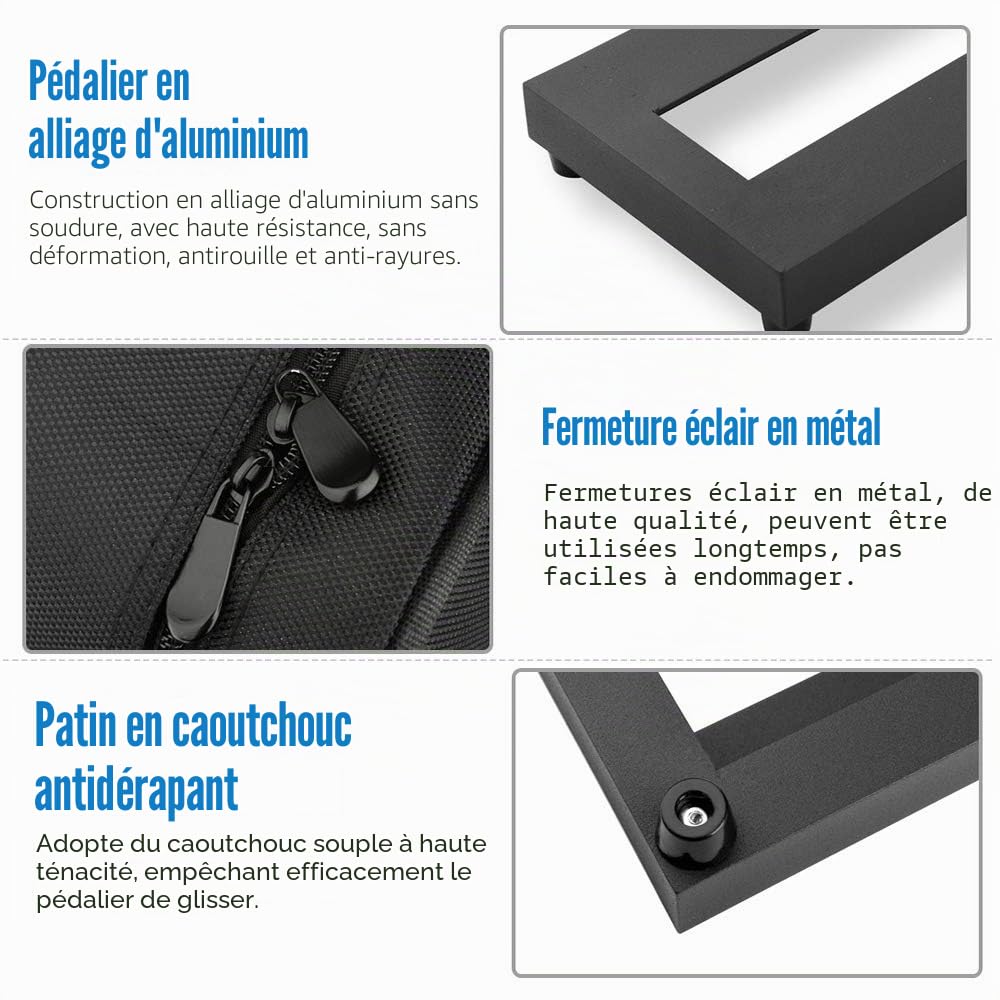 Pédalier d39,Petit pédalier d'effet de Guitare en Alliage d'aluminium Pedalboard 15 × 4,9 Pouces avec Sac de Transport